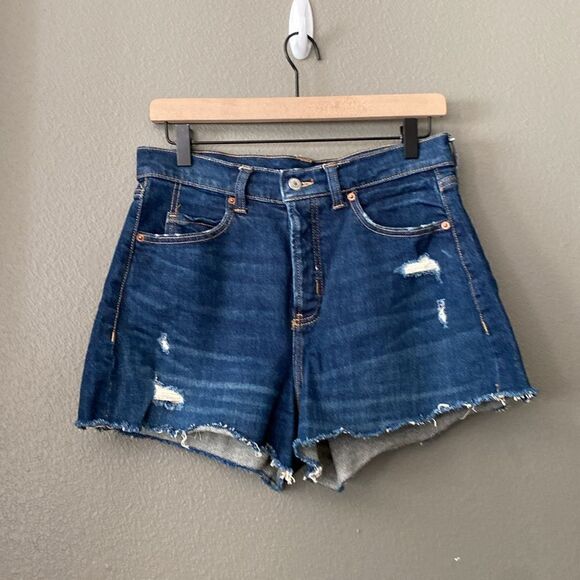 old navy higher high rise sky hi aline secret smooth pockets shorts Wyatt wash - Picture 2 of 11